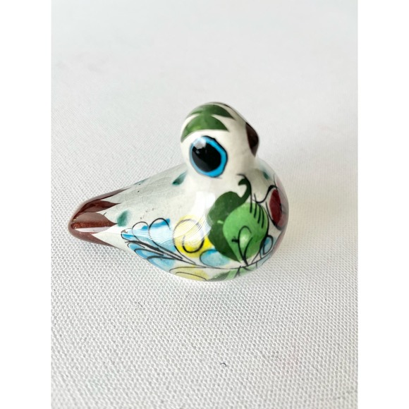 Vintage Tonala Pottery Mexico Hand Painted Bird - Picture 2 of 11